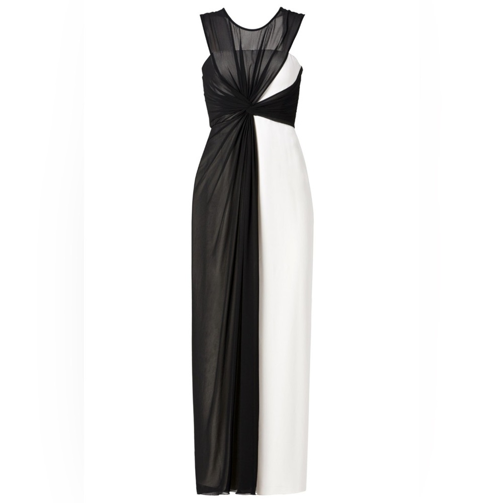 BCBG MAXAZRIA Black & White Evening Gown | Size 6